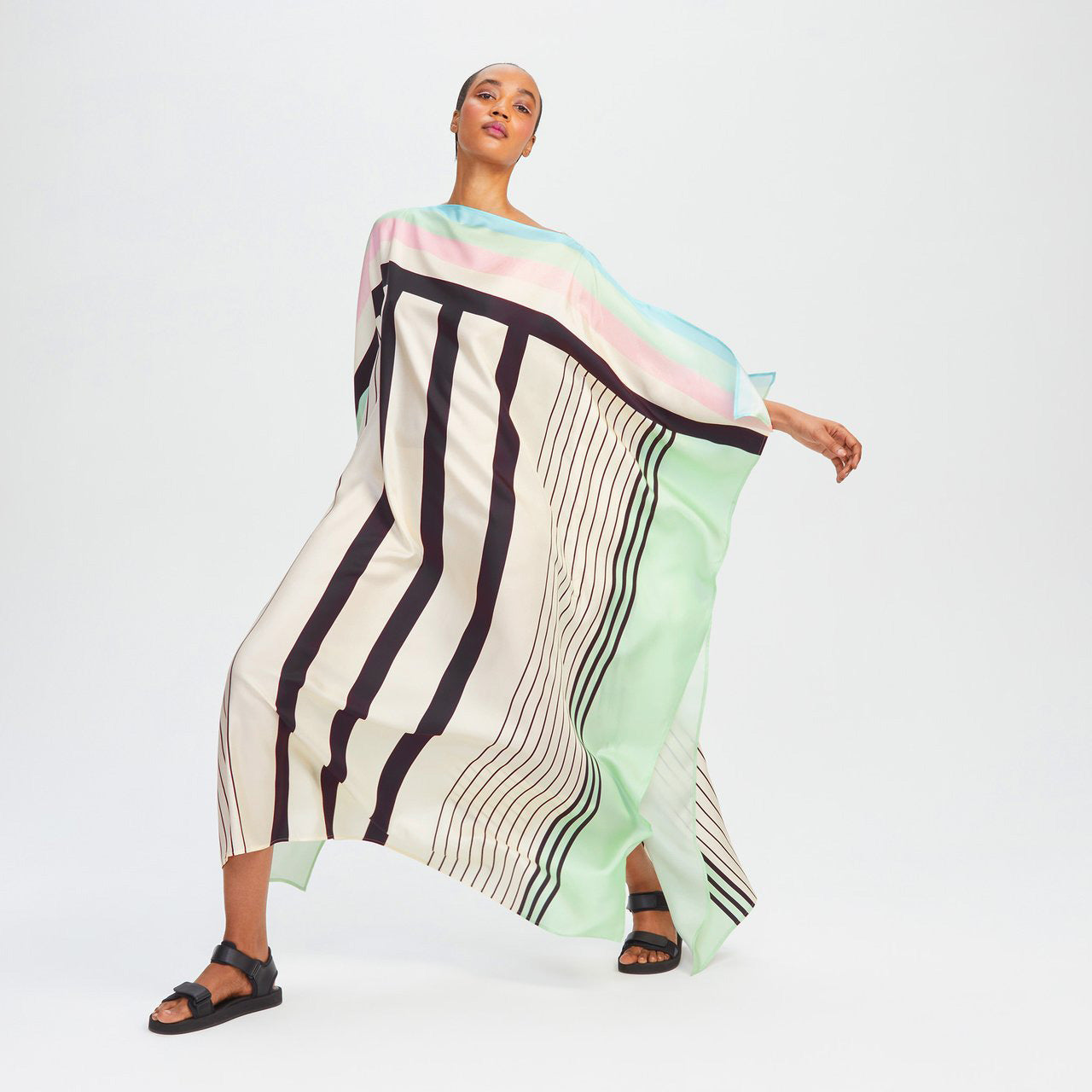 Soft Satin Silk Kaftan, Casual Wear Caftan For Women's