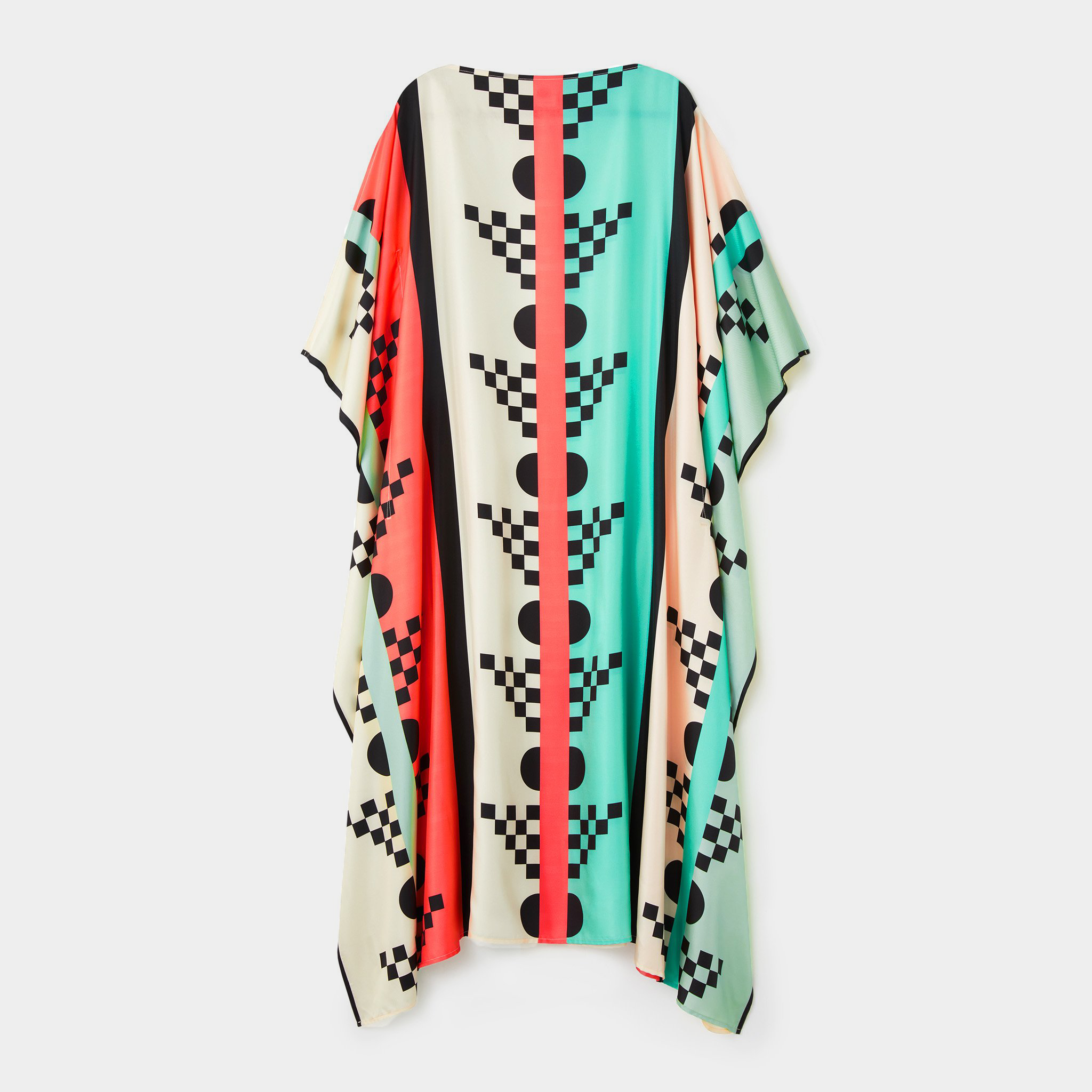 Printed Soft Satin Silk Long Women's Kaftan