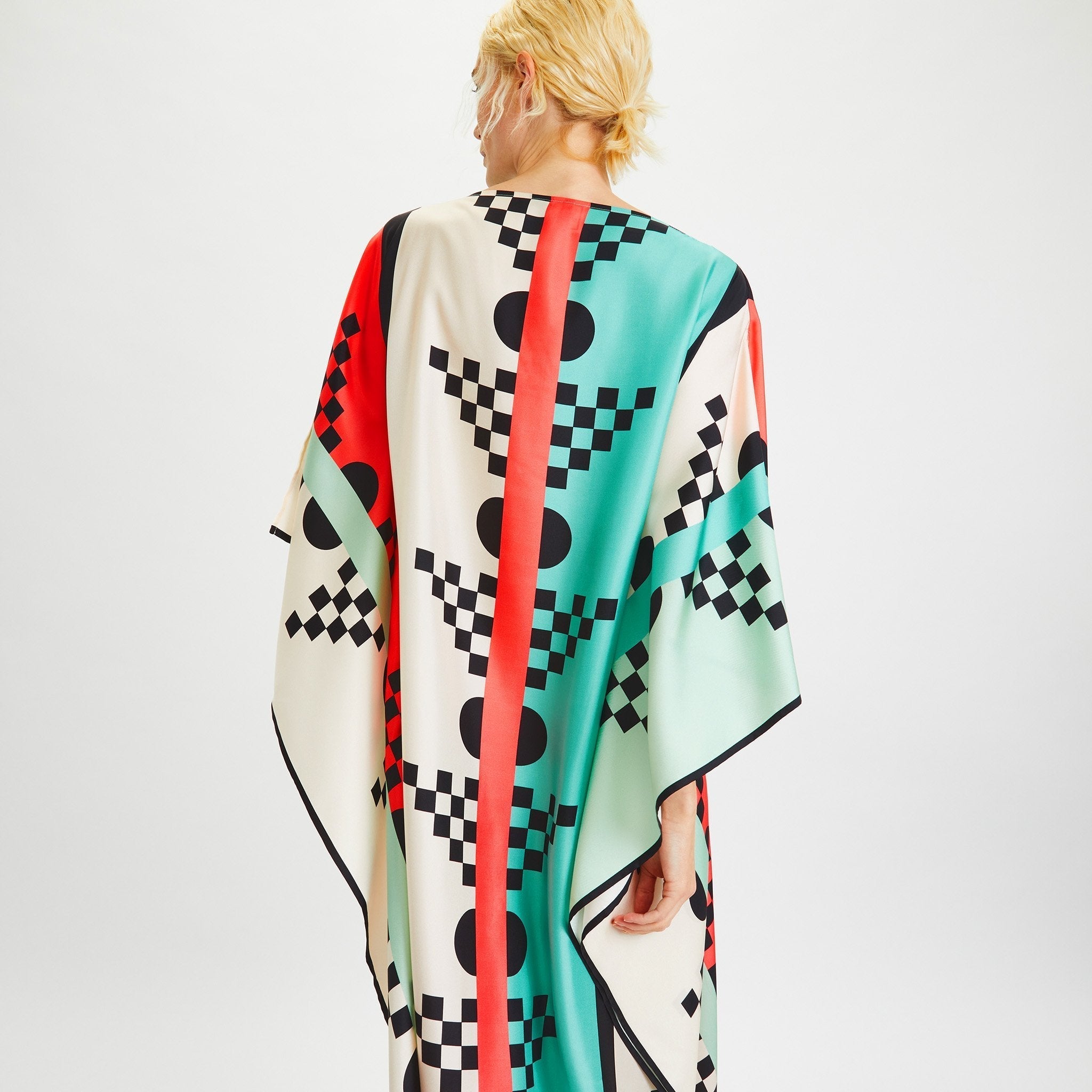 Printed Soft Satin Silk Long Women's Kaftan