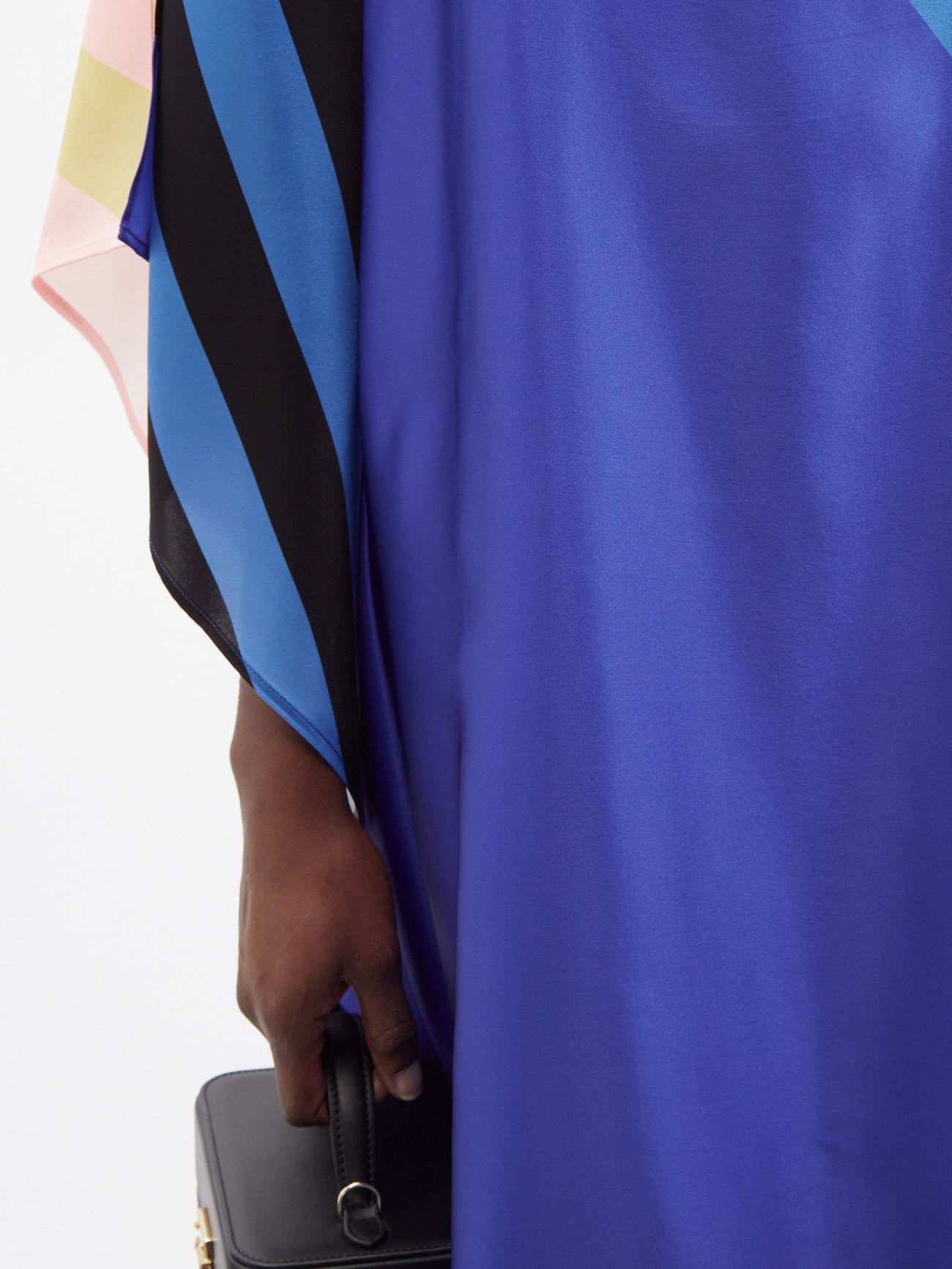 Women's Blue Soft Satin Silk Long Kaftan