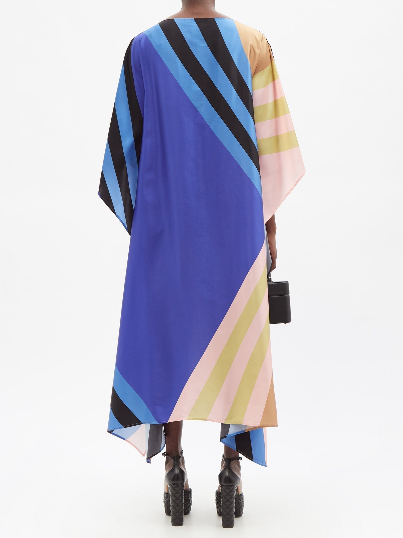 Women's Blue Soft Satin Silk Long Kaftan