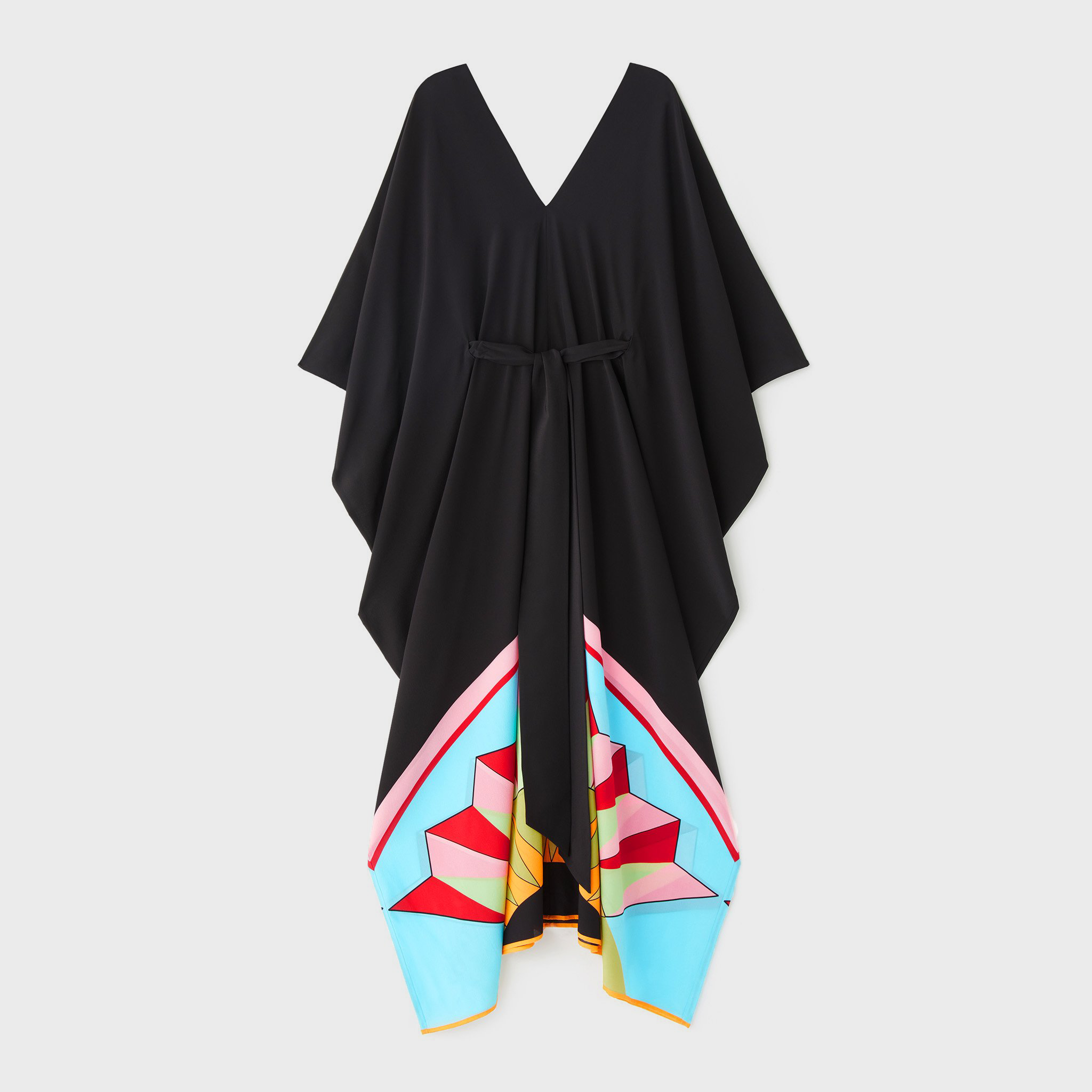 Black Chelsea Georgette Women's Long Kaftan