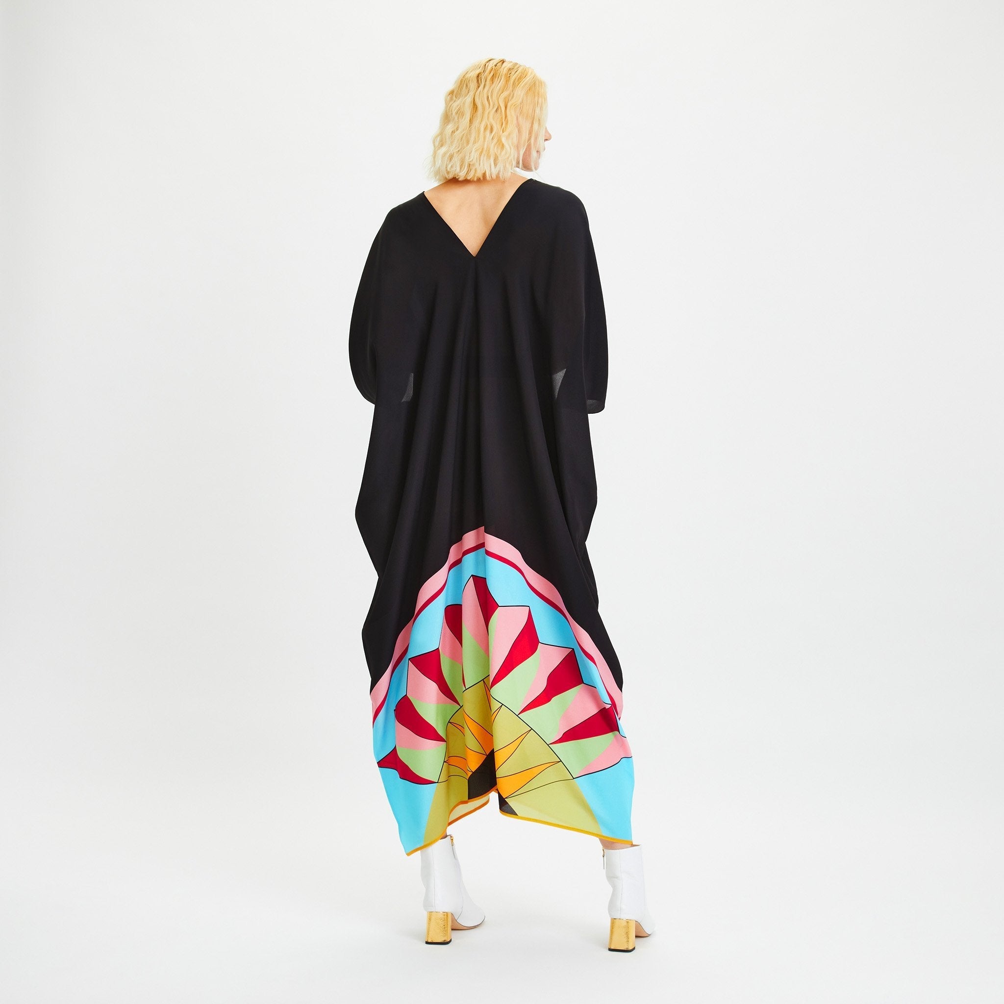 Black Chelsea Georgette Women's Long Kaftan