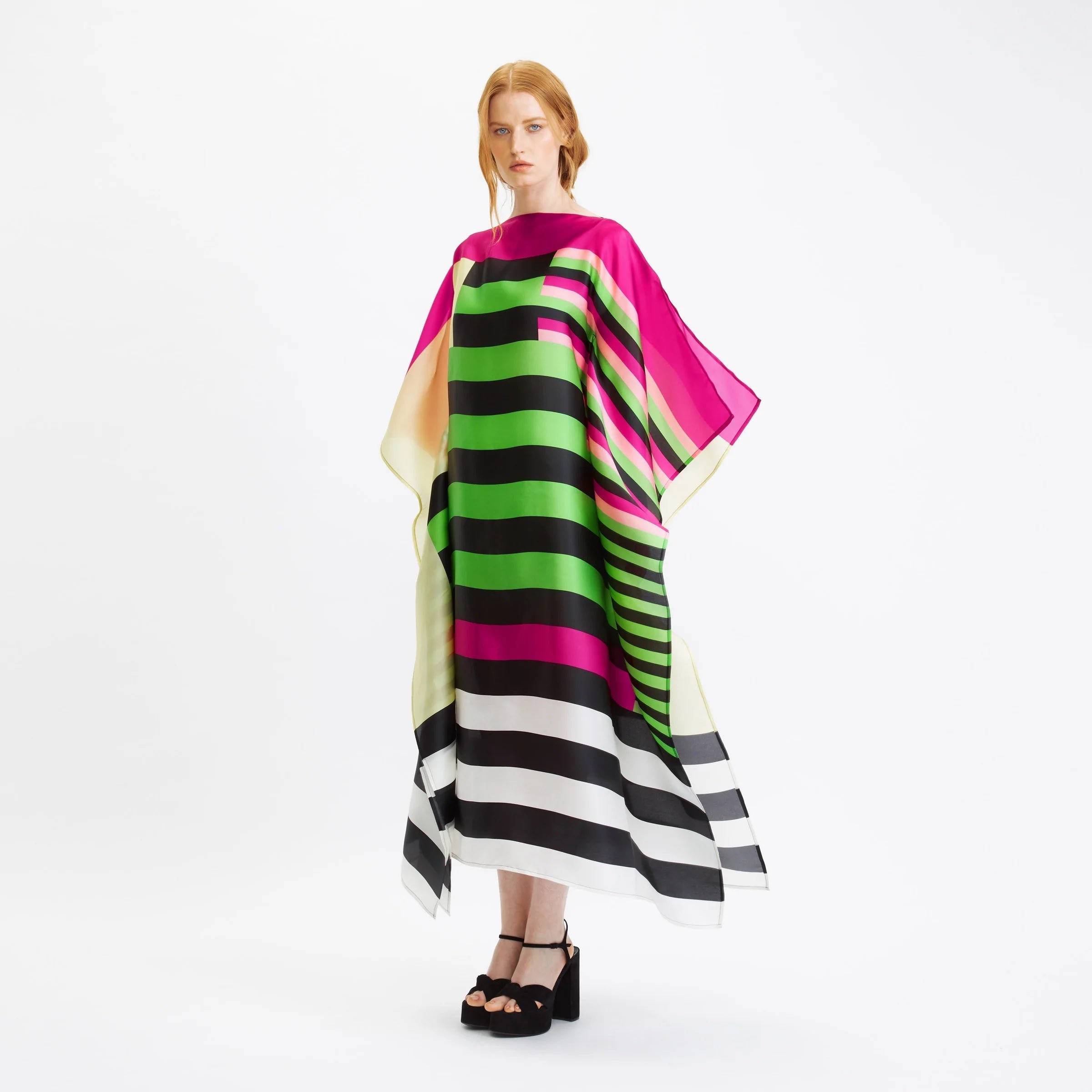Organza Silk Caftan, Multi Color Kaftan For Women's