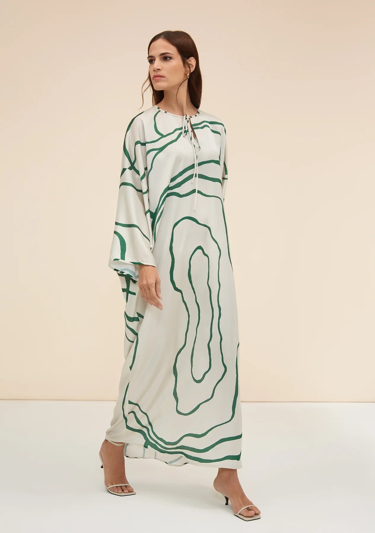Organza Silk Digital Printed Caftan For Women's Long Kaftan