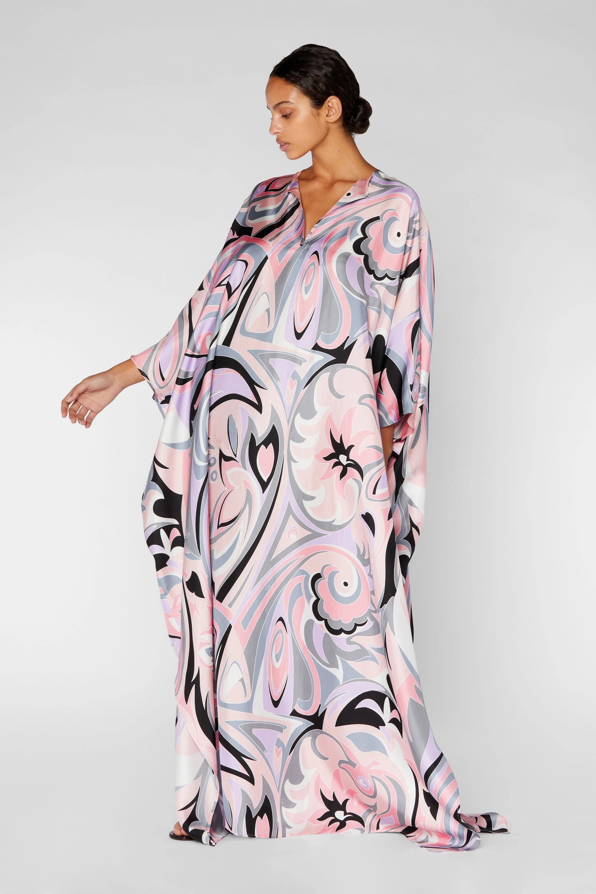 Silk Satin Kaftan For Women's Boho Kaftan Maxi Dress