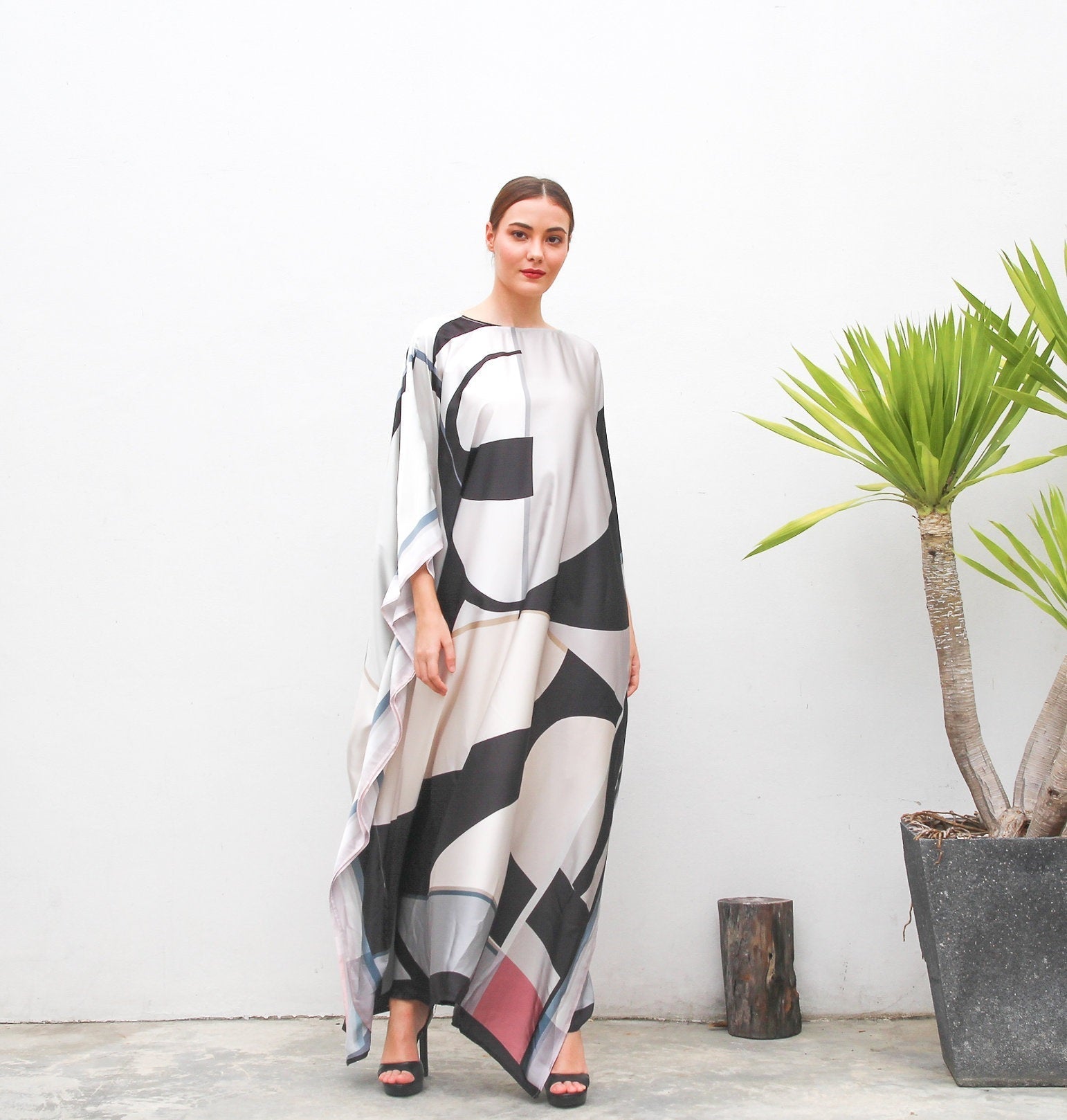 Designer Satin Silk Kaftan, Long Caftan For Women's