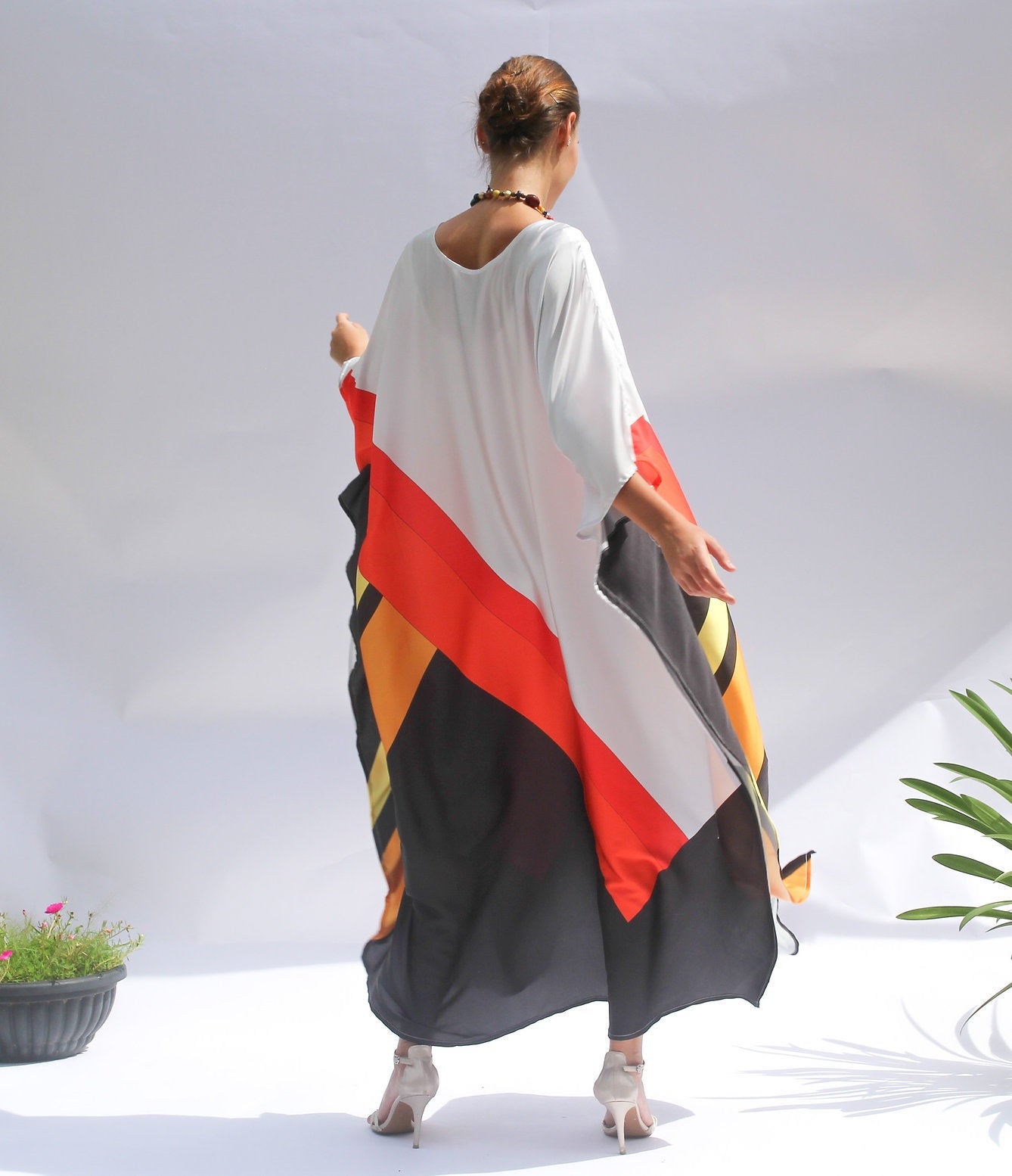 Satin Silk Kaftan, Summer Wear Long Caftan