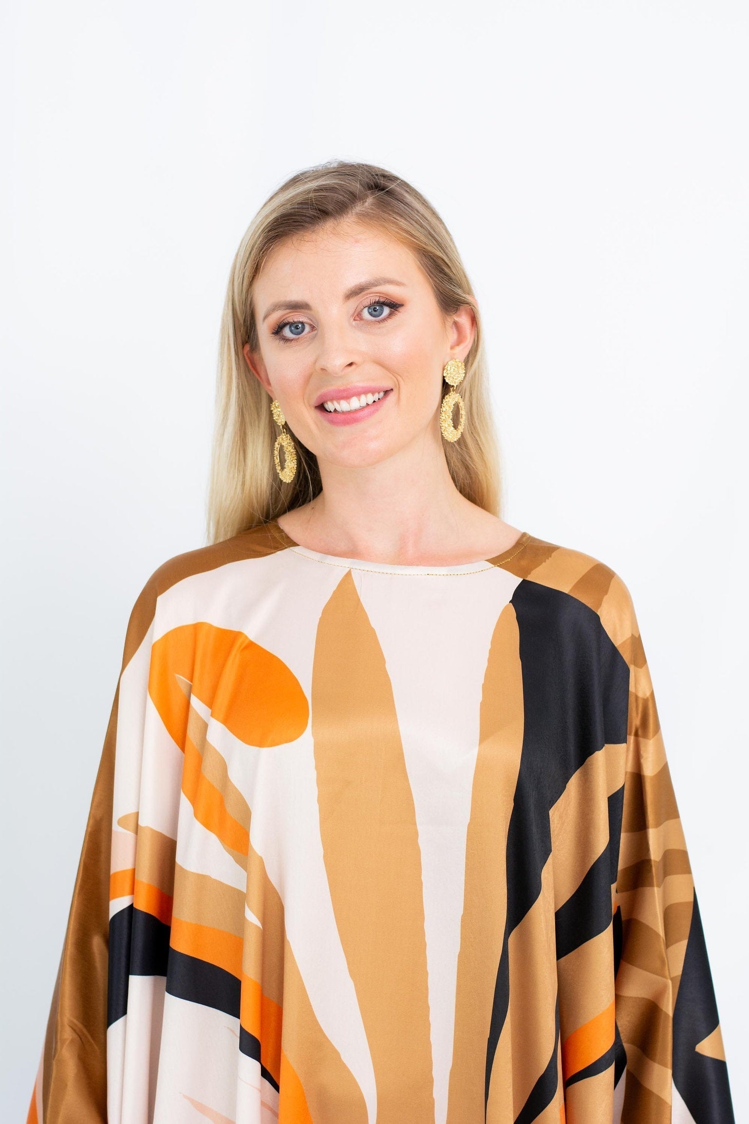 Satin Silk Caftan, Luxury Printed Long Kaftan For Women's