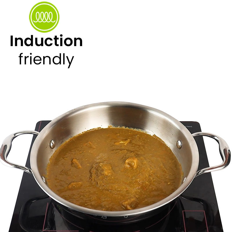 Allo Isla CookSafe Triply Kadhai With Stainless Steel Lid | Non Toxic |1.2L, 1.5L, 2L, 3L, 4L, 5.5L, 6.8L, 7L