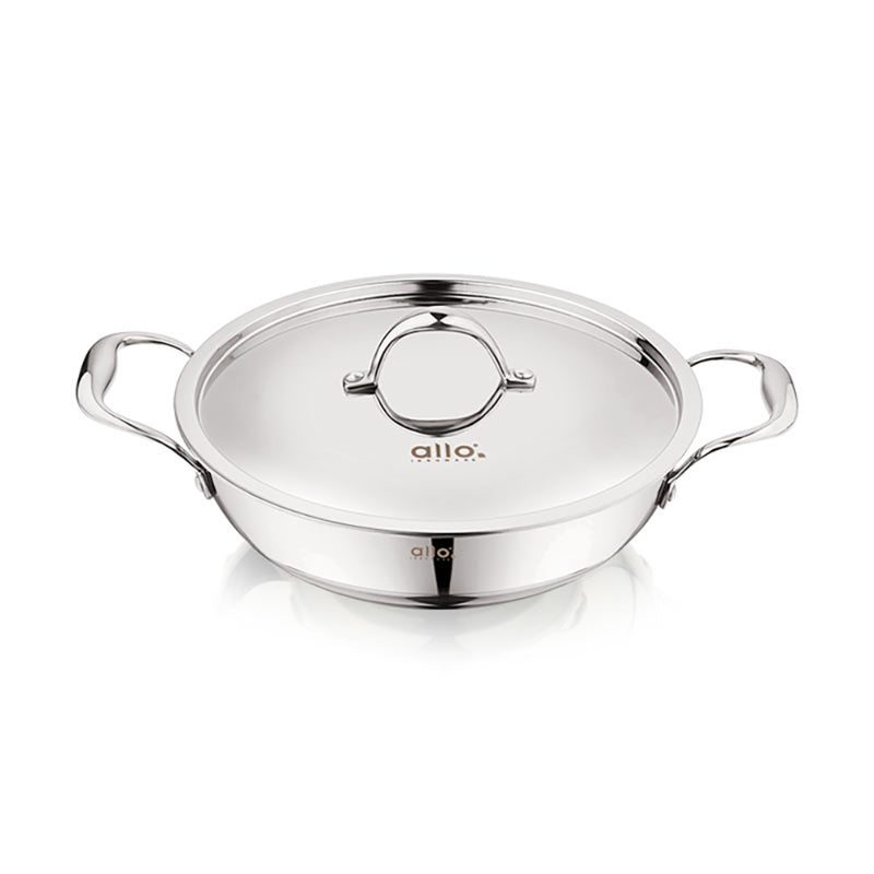 Allo Isla CookSafe Triply Kadhai With Stainless Steel Lid | Non Toxic |1.2L, 1.5L, 2L, 3L, 4L, 5.5L, 6.8L, 7L