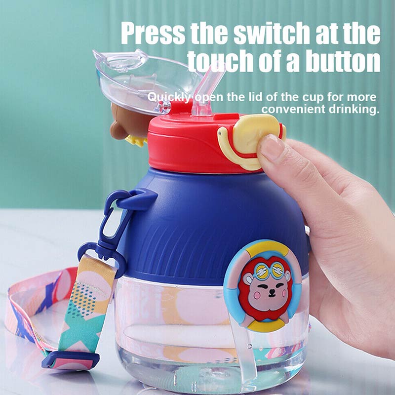 Purple Cartoon Kids Sipper Bottle
