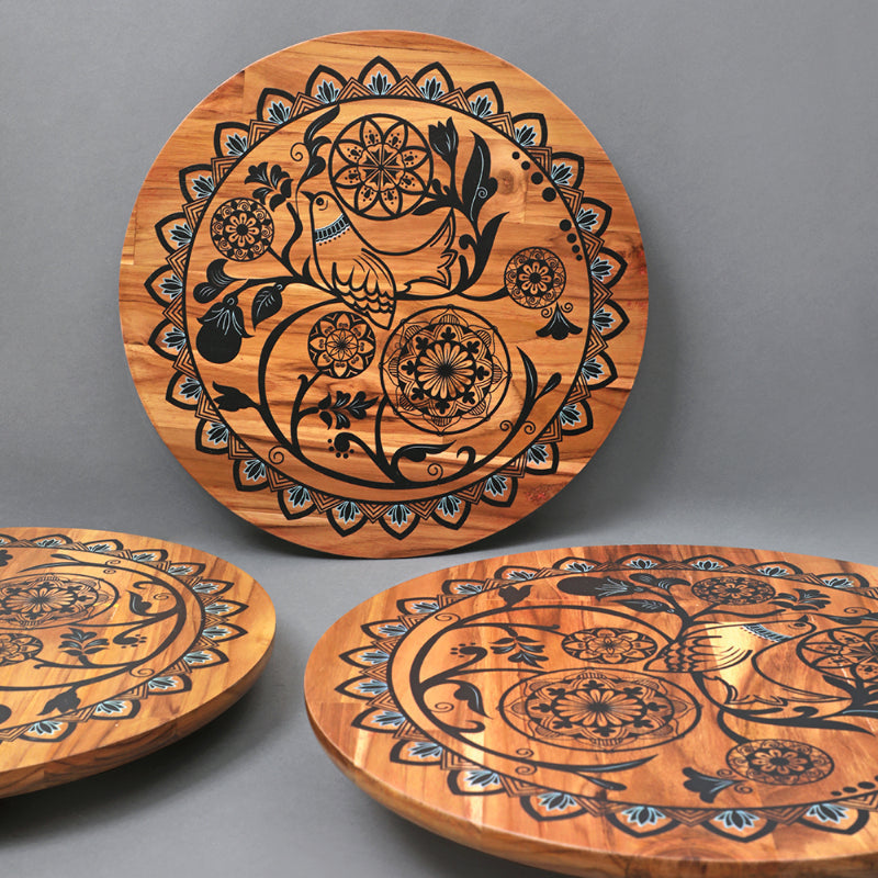 Bird On A Mandala Lazy Susan Platter | Single