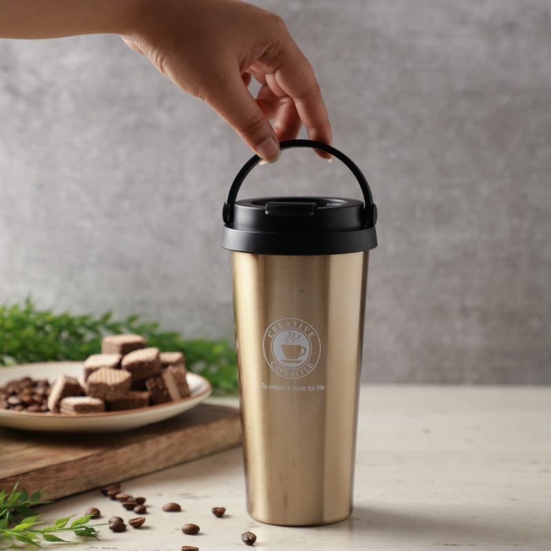 Stainless Steel Gold Vacuum Flask