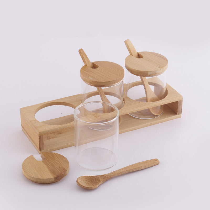 Glass Condiment Serving Set