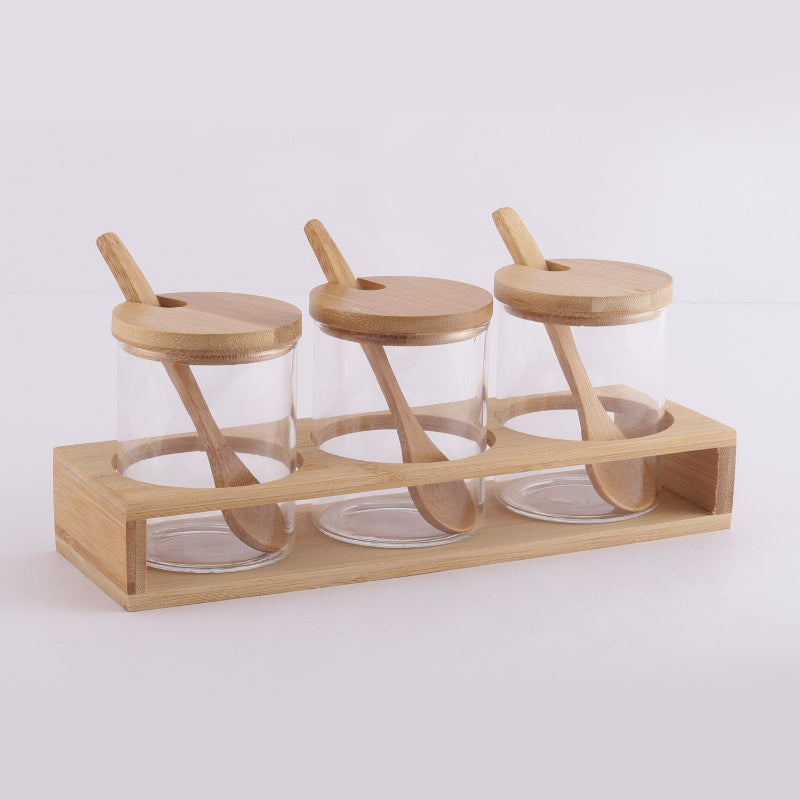 Glass Condiment Serving Set