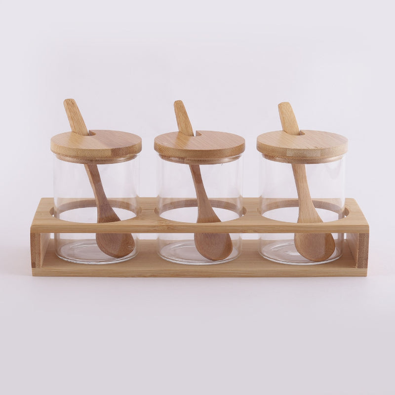 Glass Condiment Serving Set