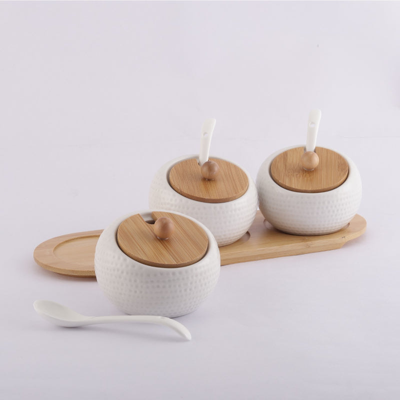 Ceramic Round Condiment Serving Set
