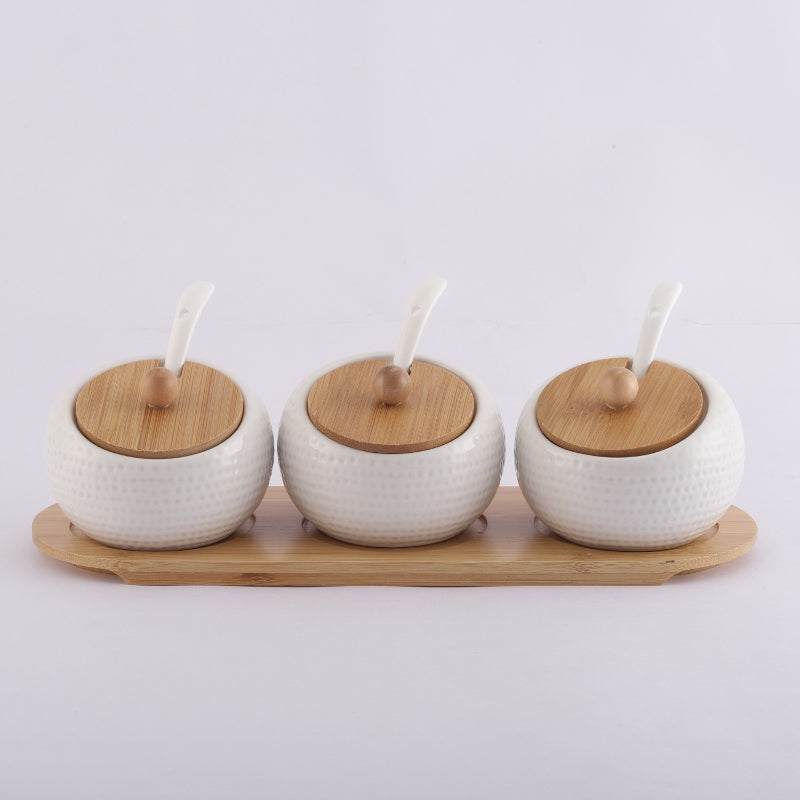 Ceramic Round Condiment Serving Set