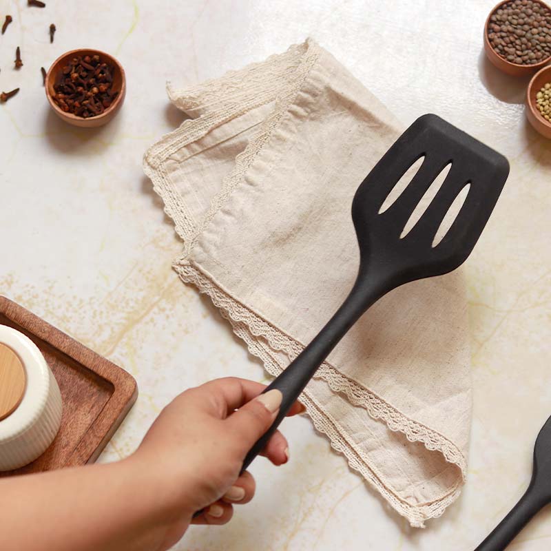 Silicone Slotted Turner with Grip Handle