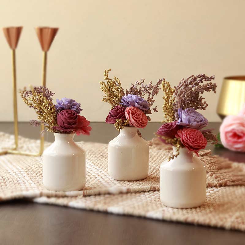 Blushing Beauty | Artificial | Solawood Flowers with Vase