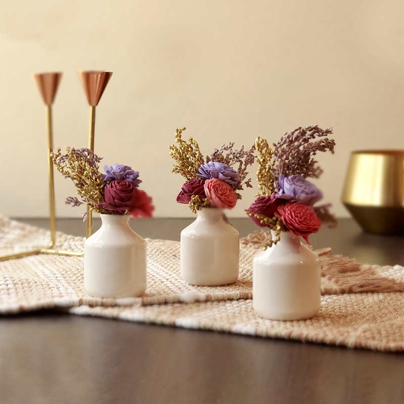 Blushing Beauty | Artificial | Solawood Flowers with Vase