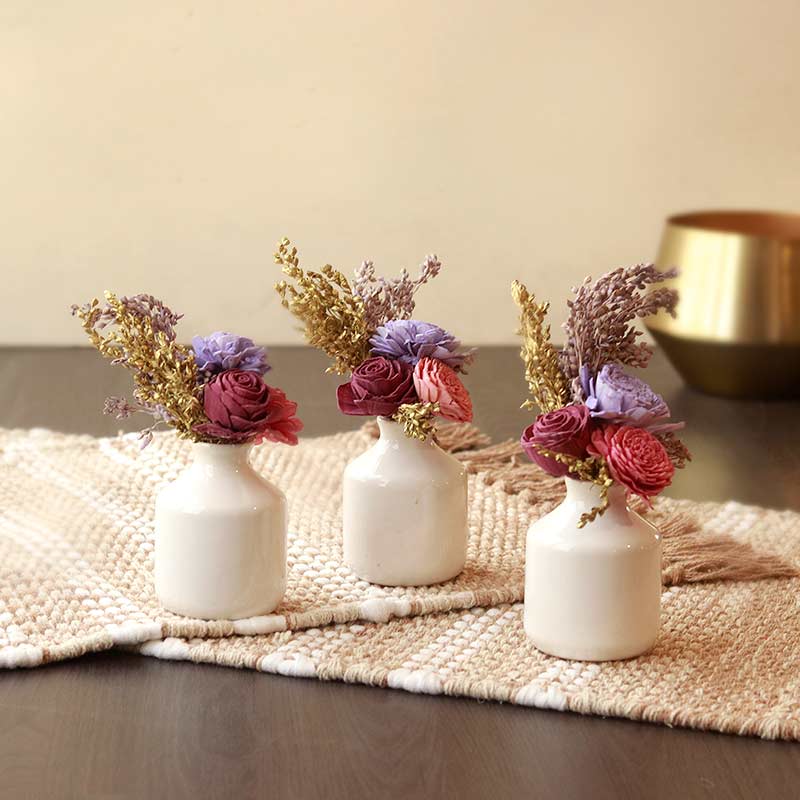 Blushing Beauty | Artificial | Solawood Flowers with Vase