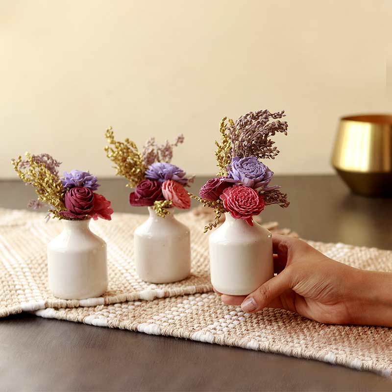 Blushing Beauty | Artificial | Solawood Flowers with Vase