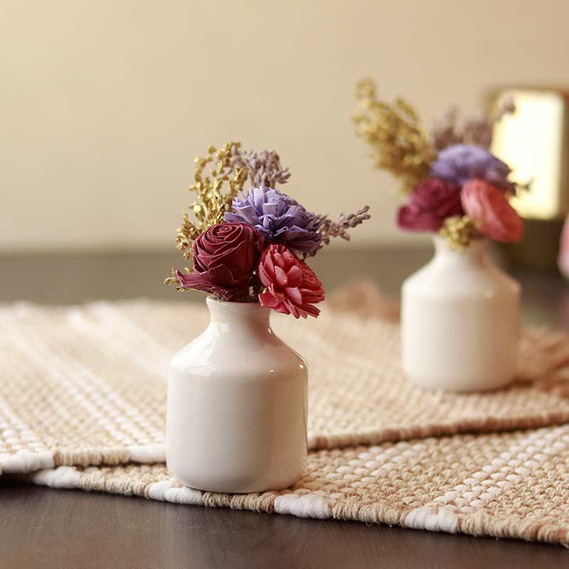 Blushing Beauty | Artificial | Solawood Flowers with Vase