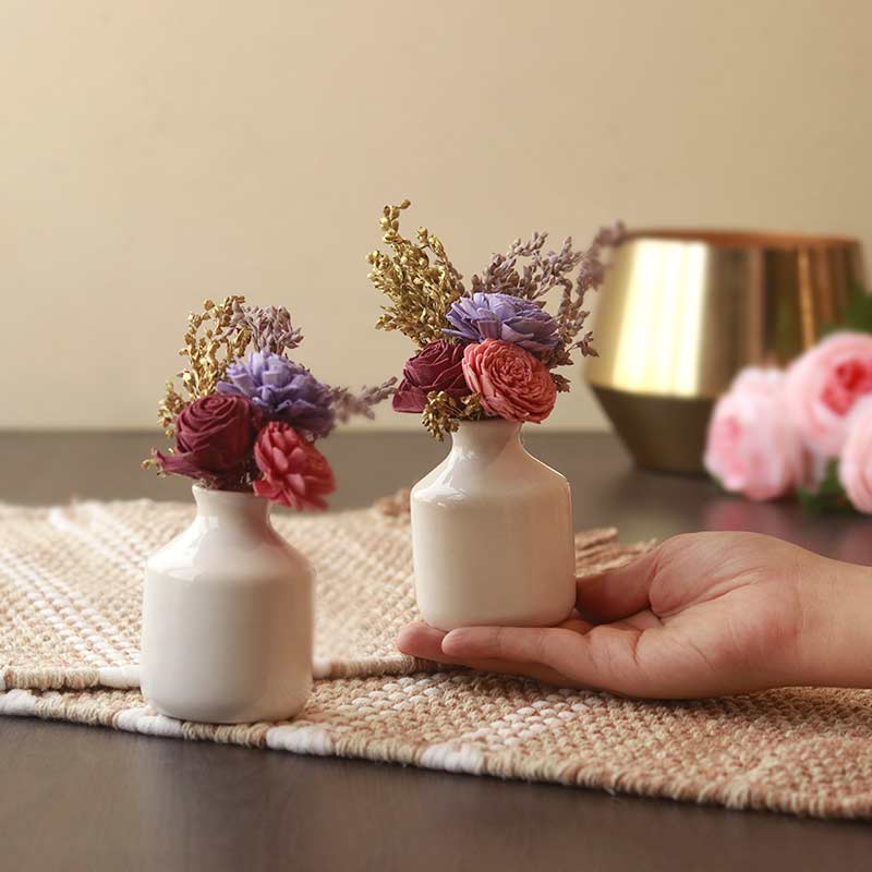 Blushing Beauty | Artificial | Solawood Flowers with Vase