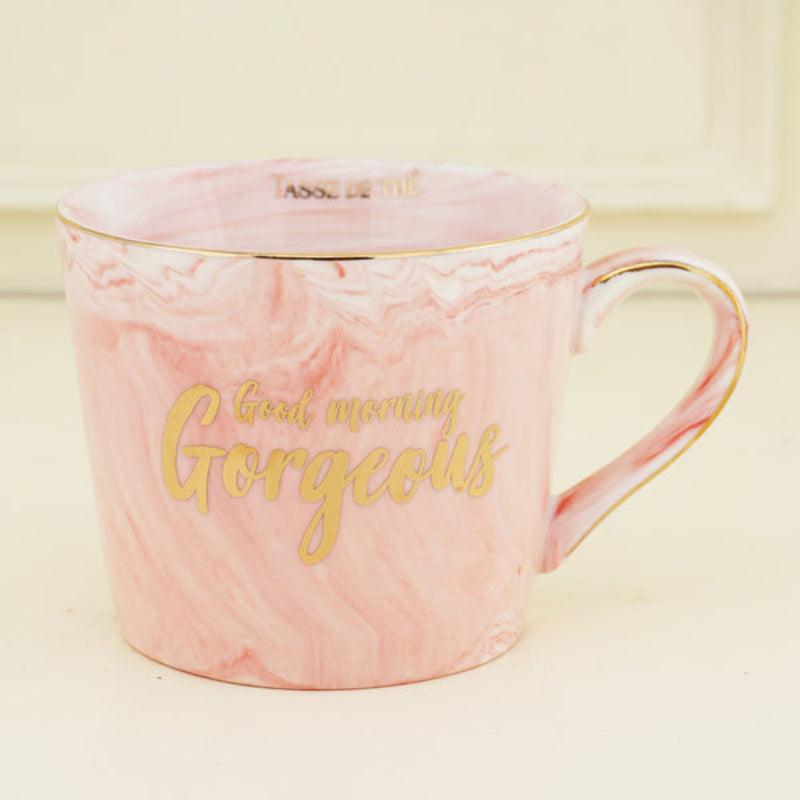 Bone China Pink Marble Finish Mug  |300ml | Multiple Colors