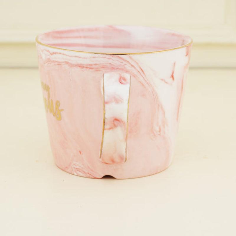Bone China Pink Marble Finish Mug  |300ml | Multiple Colors
