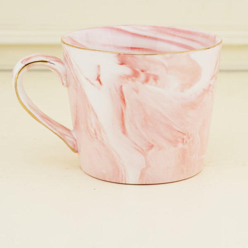 Bone China Pink Marble Finish Mug  |300ml | Multiple Colors