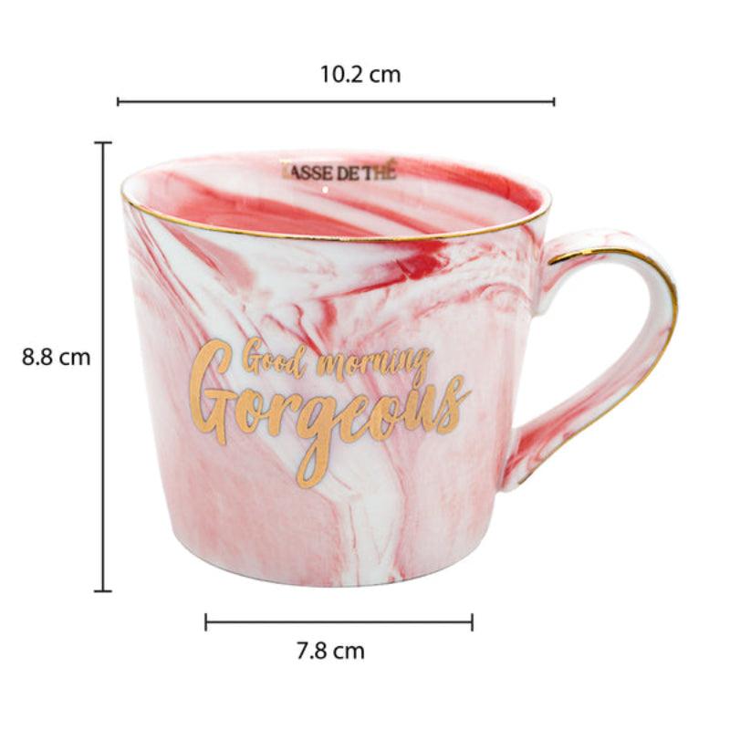 Bone China Pink Marble Finish Mug  |300ml | Multiple Colors