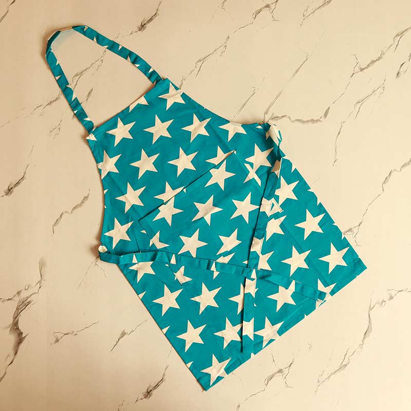 Sky Blue Stars Kitchen Apron, Glove & Potholder Set