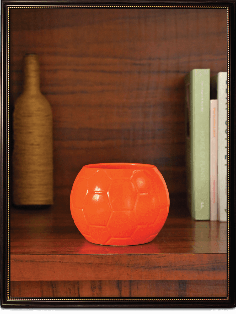 Yellow Football Ceramic Pot