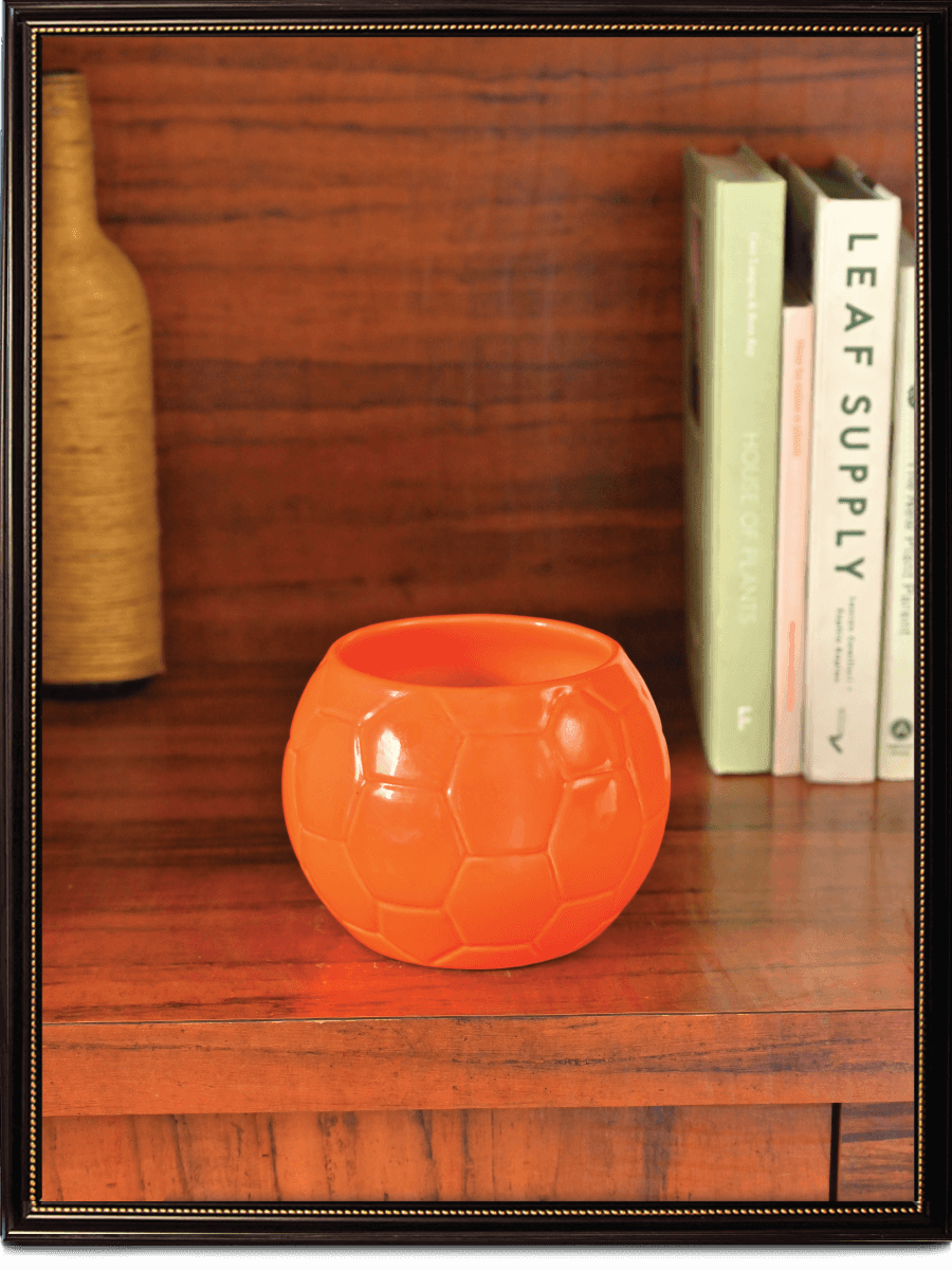 Yellow Football Ceramic Pot