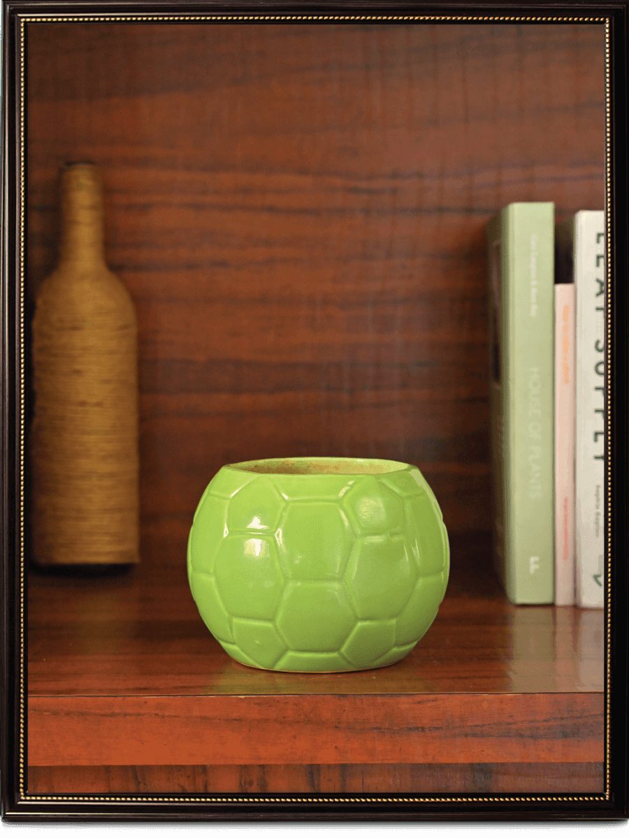 Orange Football Ceramic Pot