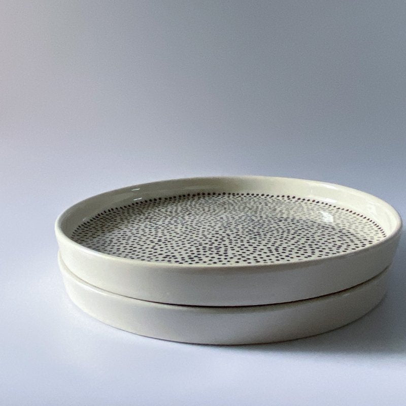 Aomori Handcrafted Ceramic Polka Dots Dinner Plate | Platter