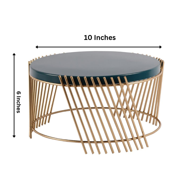 Turquoise & Gold Decorative Metal Cake Stand