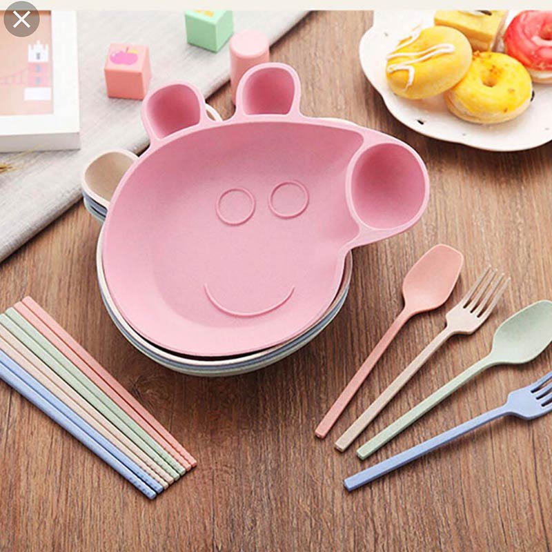 Baby Pink Peppa Pig Plate Set