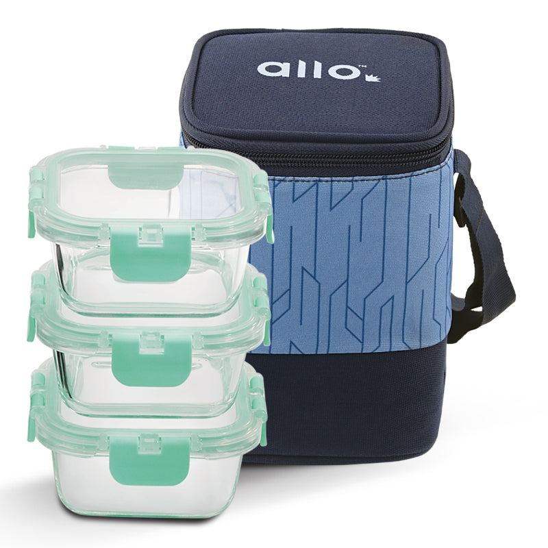 Averll Safe Glass Lunch box  | Set Of 3 | Multiple Colors