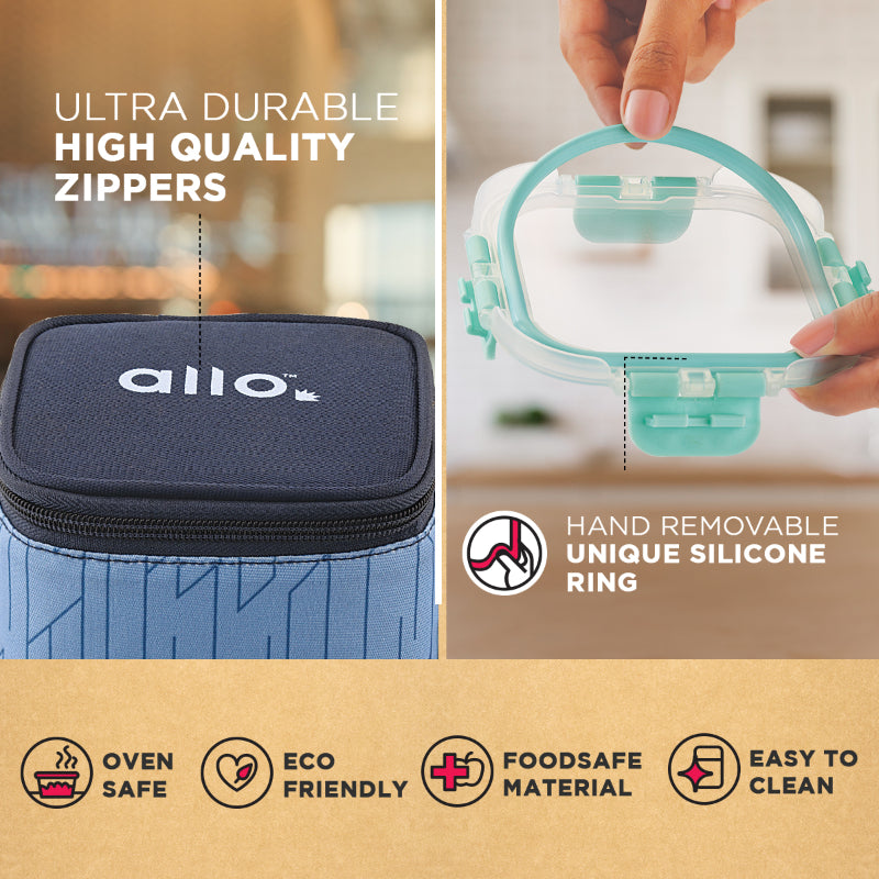 Averll Safe Glass Lunch box  | Set Of 3 | Multiple Colors