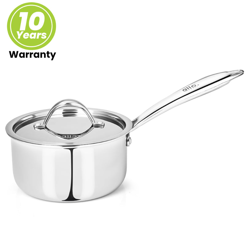 Allo Kermedy CookSafe Triply Sauce pan With Stainless Steel Lid |Non Toxic | 1L, 1.5L, 2.3L, 3.3L