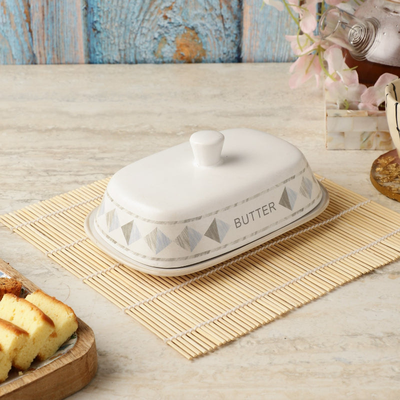White Ceramic Butter Dish