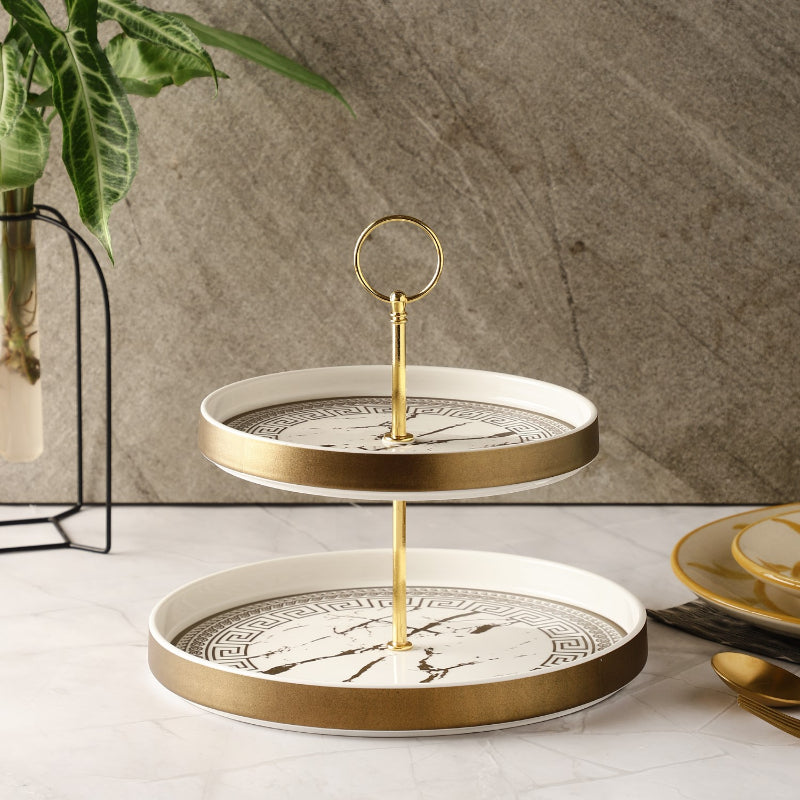 Two-Tier Ceramic Cupcake Platter