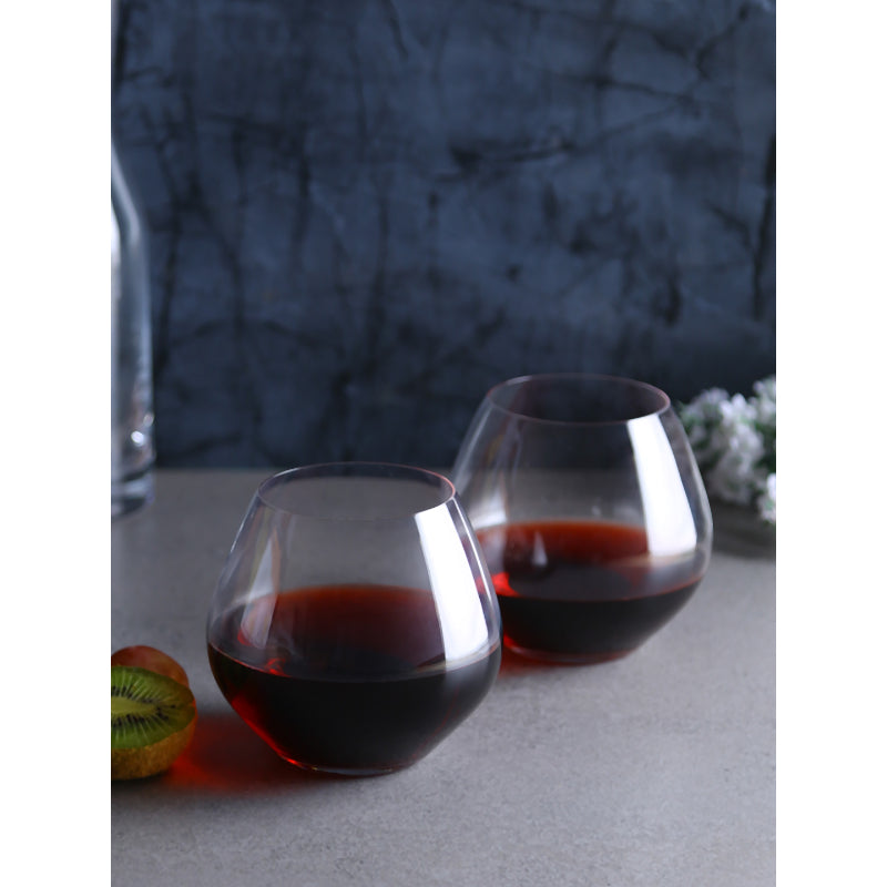 Amoroso Crystal Stemless Wine Glass | Set of 2 | Multiple Sizes
