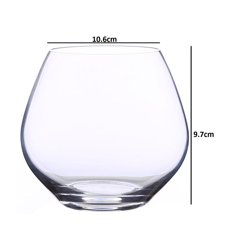 Amoroso Crystal Stemless Wine Glass | Set of 2 | Multiple Sizes