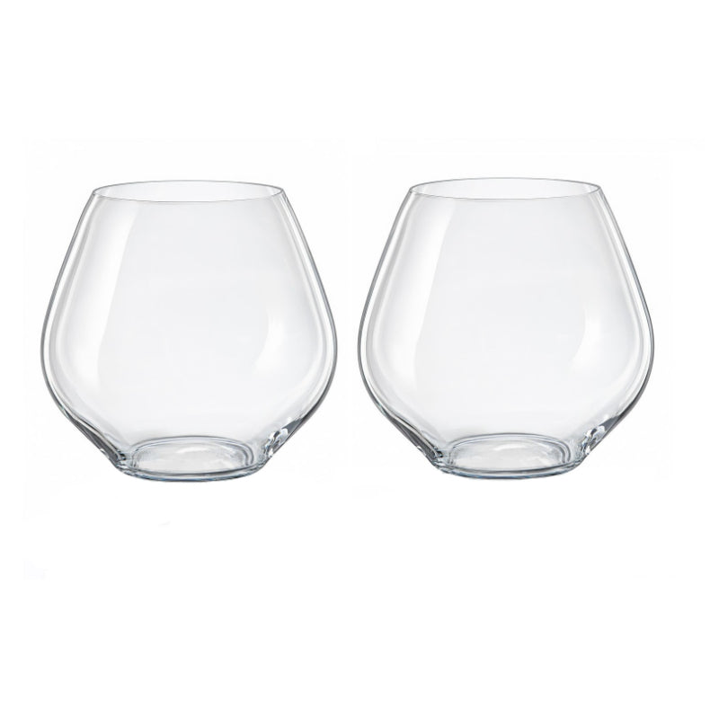 Amoroso Crystal Stemless Wine Glass | Set of 2 | Multiple Sizes