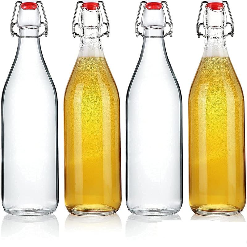 Flip Top Bottle Glass Bottle | Set of 3